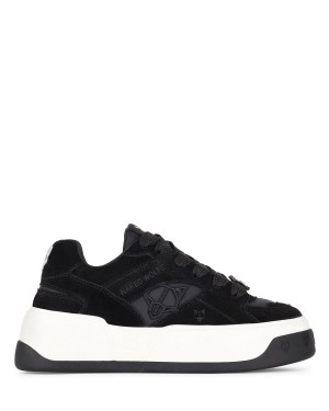 Black Naked Wolfe Crash Cow Suede Women's Sneakers | WIN5143VN