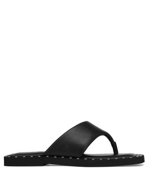 Black Naked Wolfe Danni Leather Women's Sandals | YHP8933QR