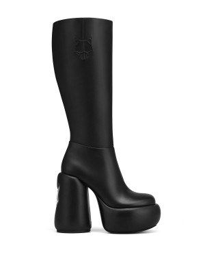 Black Naked Wolfe Wanted Leather Women's Boots | REQ1835FE