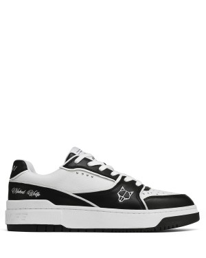 Black White Naked Wolfe NW-01 Leather Men's Sneakers | JHF532TD