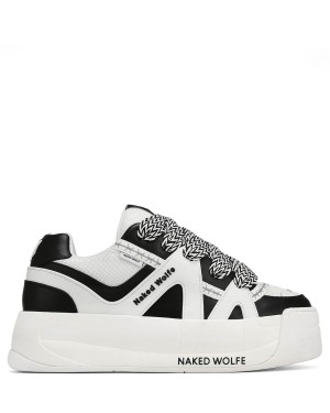 Black White Naked Wolfe Slide Men's Sneakers | QPI8222UL