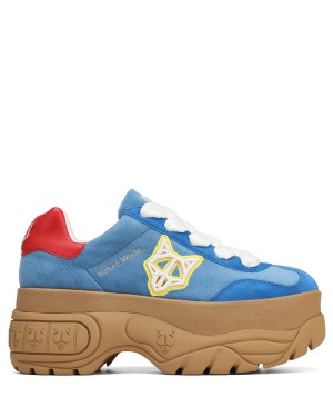 Blue Red Naked Wolfe Warrior Velvet Women's Sneakers | ISS1894JJ