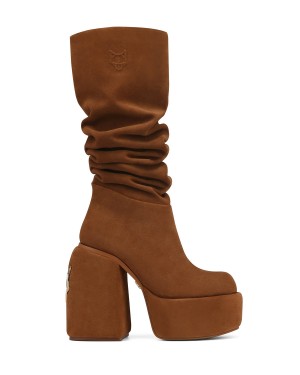 Brown Naked Wolfe Space Kid Suede Women's Boots | NRV37100OQ