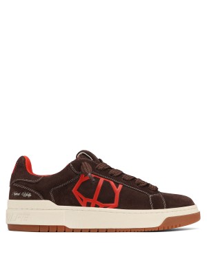 Dark Brown Naked Wolfe Chrome Suede Men's Sneakers | EDQ812UT