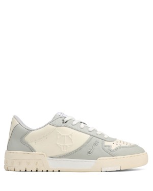 Grey White Naked Wolfe Transmission Leather Men's Sneakers | WFL9954BF