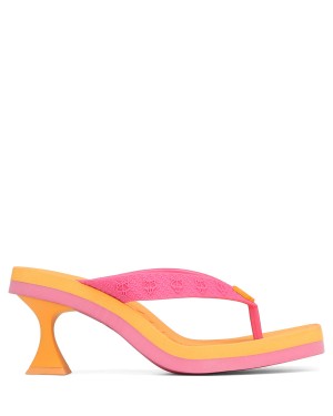 Pink Orange Naked Wolfe Foxy Women's Heels Sandals | YZF2967PT