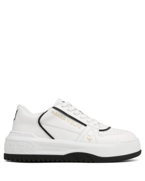 White Naked Wolfe Cara Leather Women's Sneakers | YMC7514PX