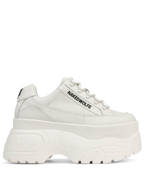 White Naked Wolfe Sprinter Leather Women's Sneakers | AGB1980KJ