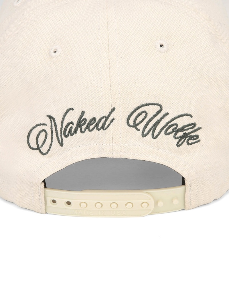 Beige White Green Naked Wolfe Signature Unconstructed Men's Caps | GFI6790VY