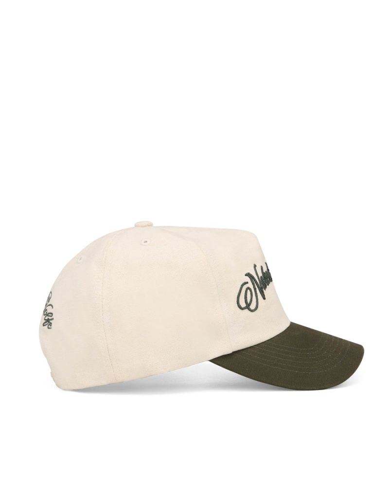 Beige White Green Naked Wolfe Signature Unconstructed Men's Caps | GFI6790VY