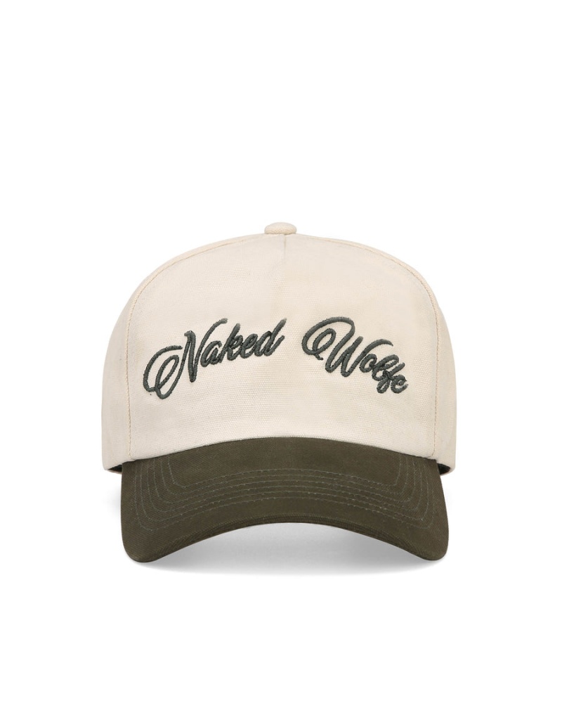 Beige White Green Naked Wolfe Signature Unconstructed Women\'s Caps | FAI1776XD