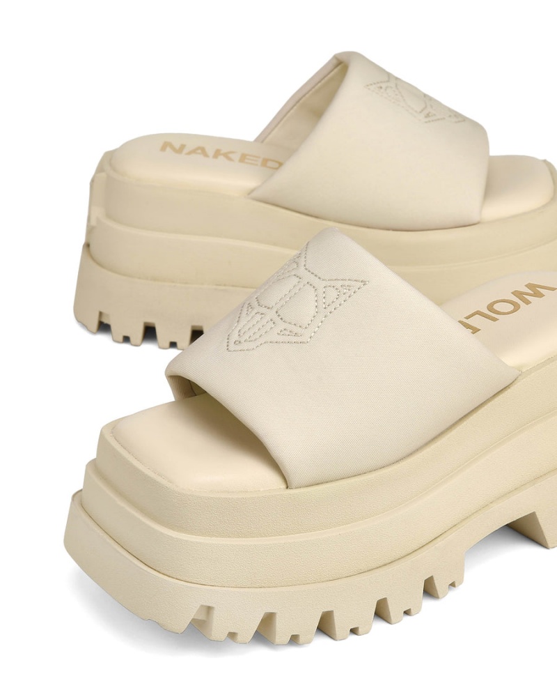 Beige White Naked Wolfe Delicious Women's Sandals | CAT5213QT