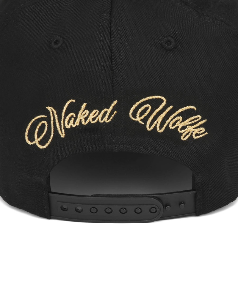 Black Gold Naked Wolfe Signature Unconstructed Men's Caps | UIK2426GW