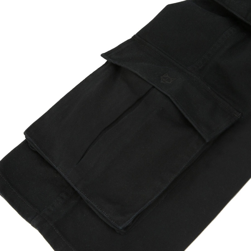 Black Naked Wolfe Baggy Pocket Cargo Logo Men's Pants | HZU3929VN