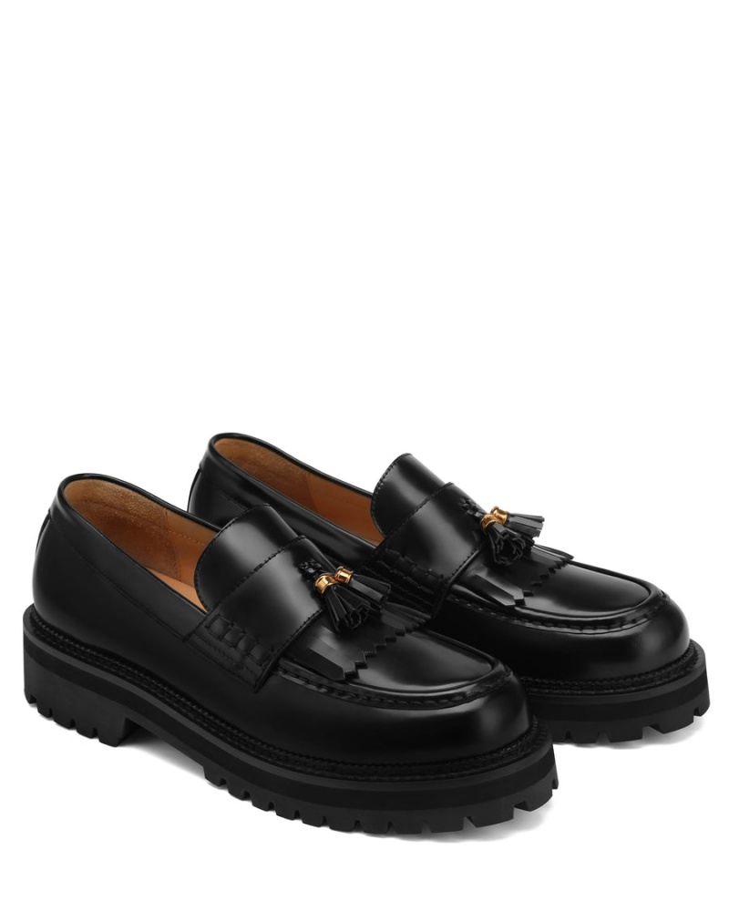 Black Naked Wolfe Banter Box Leather Men's Loafers | FGI5419DV