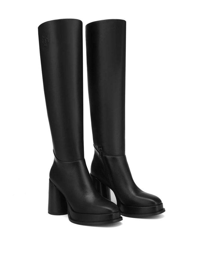 Black Naked Wolfe Carrie Leather Women's Boots | NGQ4176KY