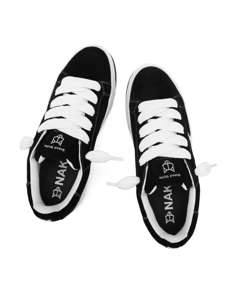 Black Naked Wolfe Chrome Suede Men's Sneakers | BES3513RJ