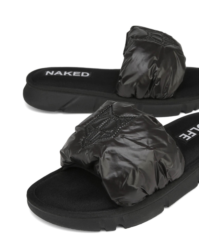 Black Naked Wolfe Coasting Men's Slides | RBG8922NM