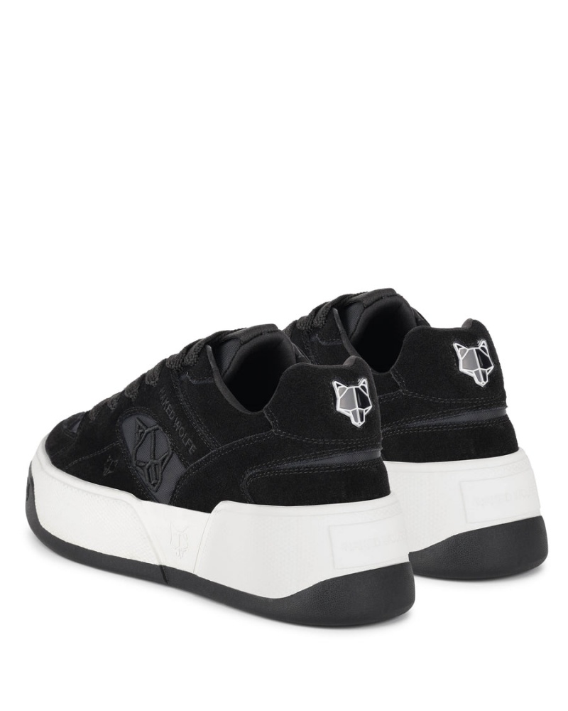 Black Naked Wolfe Crash Cow Suede Women's Sneakers | WIN5143VN