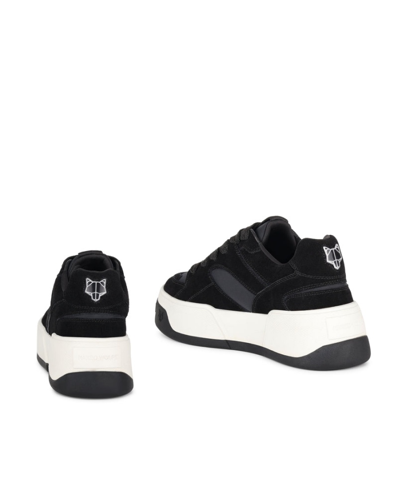 Black Naked Wolfe Crash Cow Suede Women's Sneakers | WIN5143VN