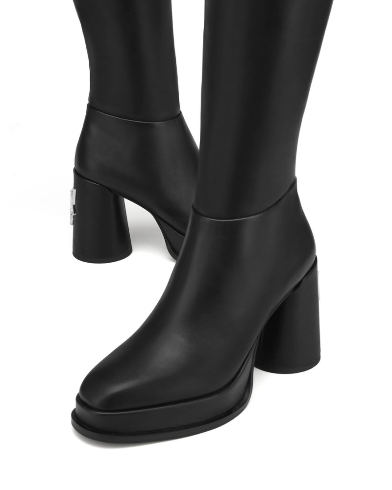 Black Naked Wolfe Crazy Leather Women's Boots | SHI2511OI