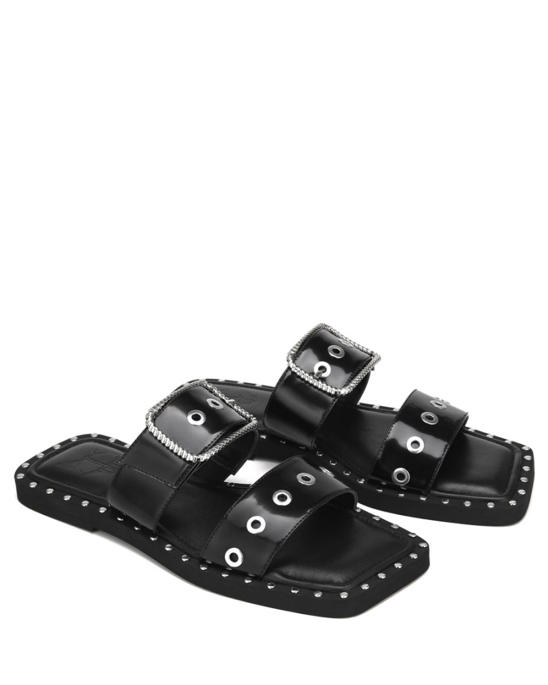 Black Naked Wolfe Daisy Box Women's Sandals | YGT8587XT