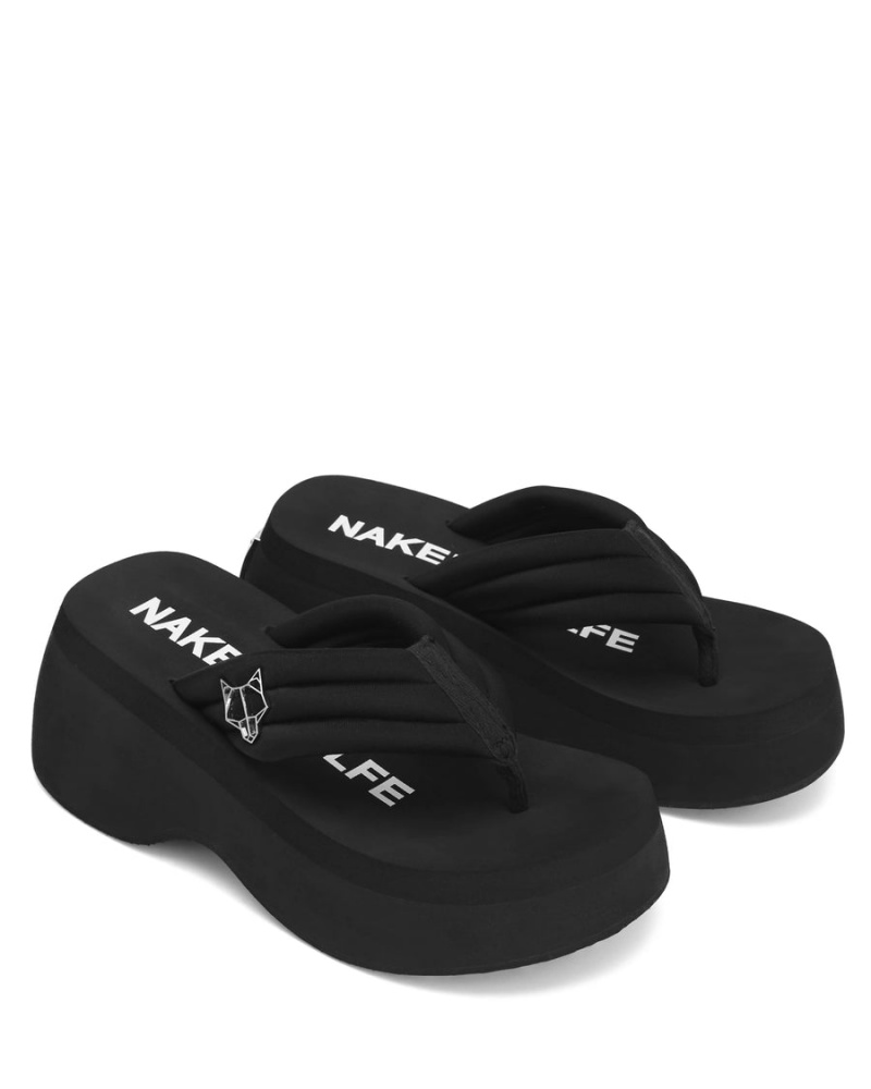 Black Naked Wolfe Damsel Lycra Women's Sandals | ATY4649WZ