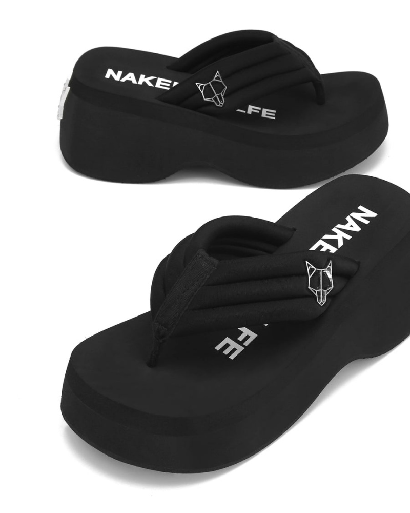 Black Naked Wolfe Damsel Lycra Women's Sandals | ATY4649WZ