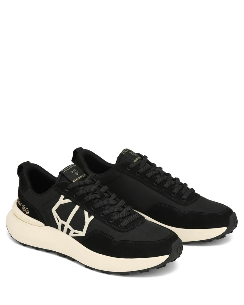 Black Naked Wolfe Doubt Nylon Men's Sneakers | GUF3792AN