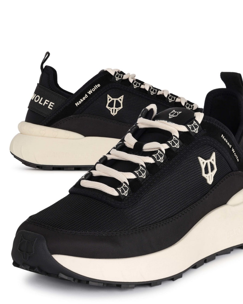 Black Naked Wolfe Drip Nylon Men's Sneakers | MPE891KW