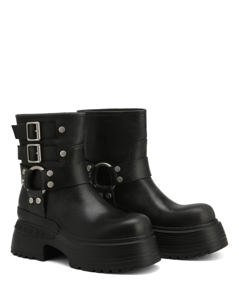 Black Naked Wolfe Eclipse Leather Women's Boots | HEC5075FY