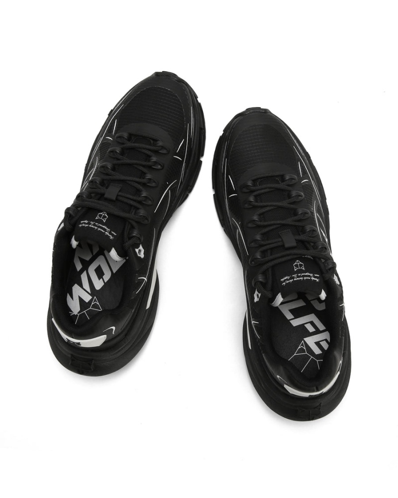 Black Naked Wolfe Fizz Mesh Men's Sneakers | QTV7460IC