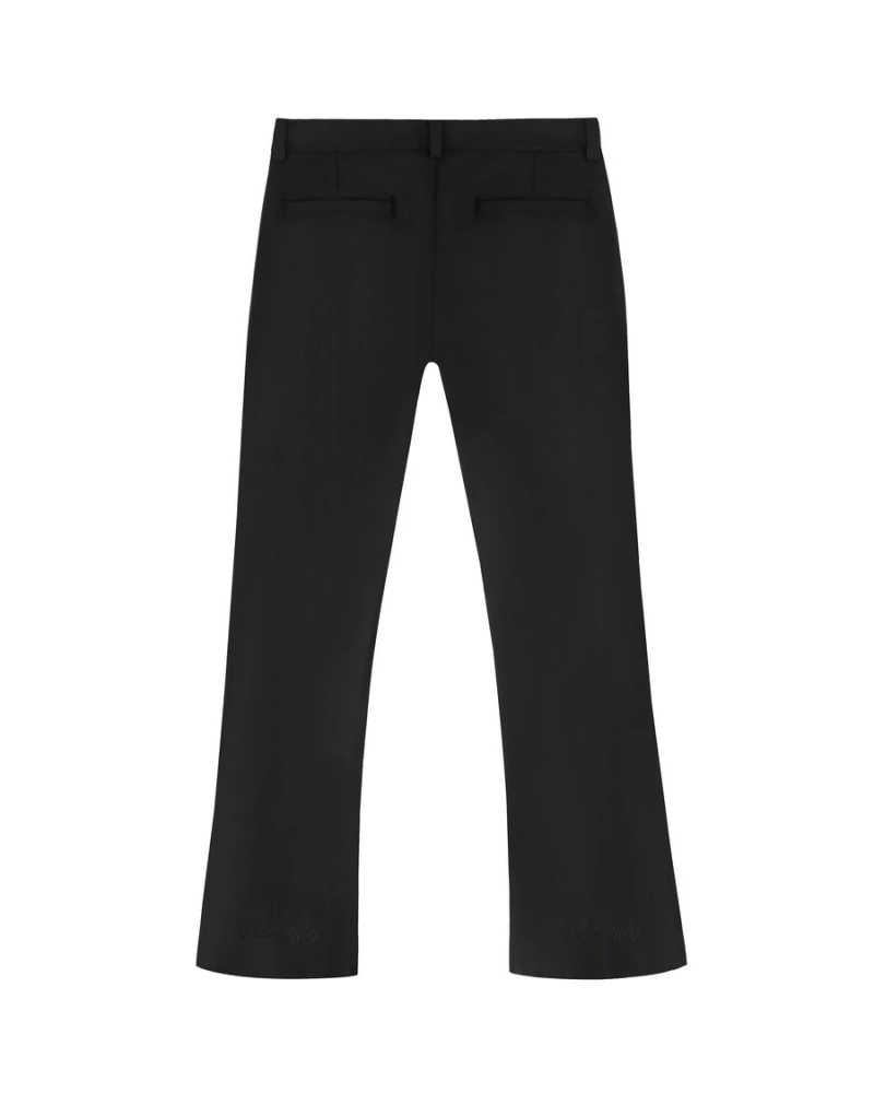 Black Naked Wolfe Flared Wool Men's Pants | MOE7268DF