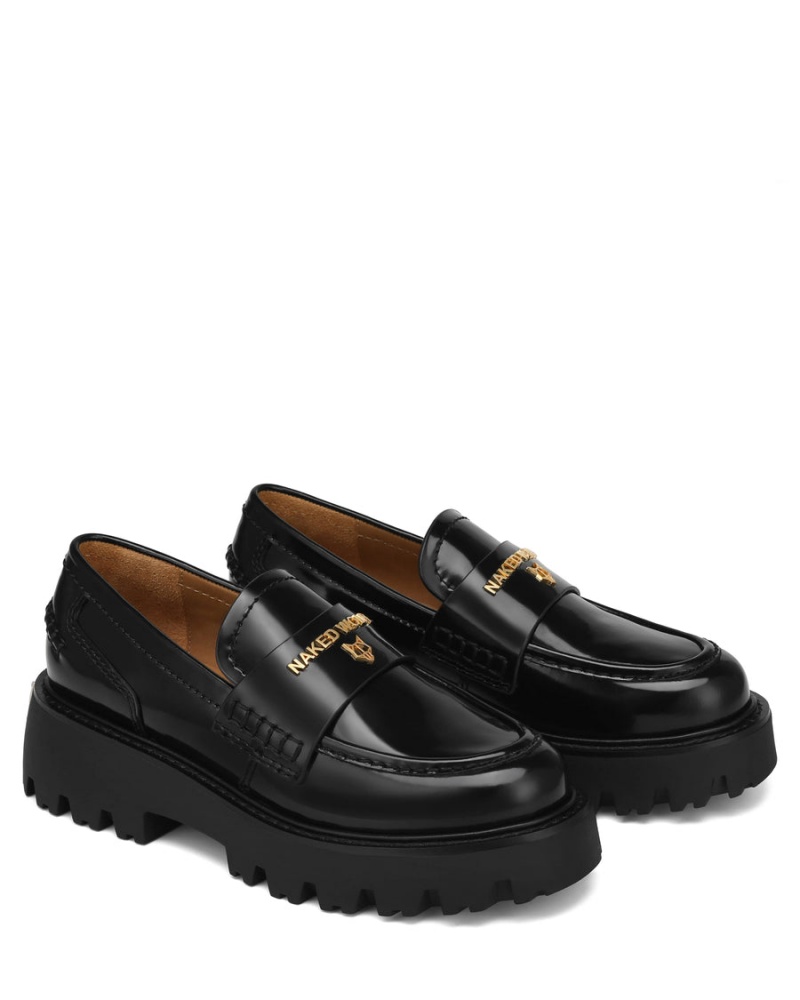 Black Naked Wolfe Flawed Box Women's Loafers | OVO9728AA