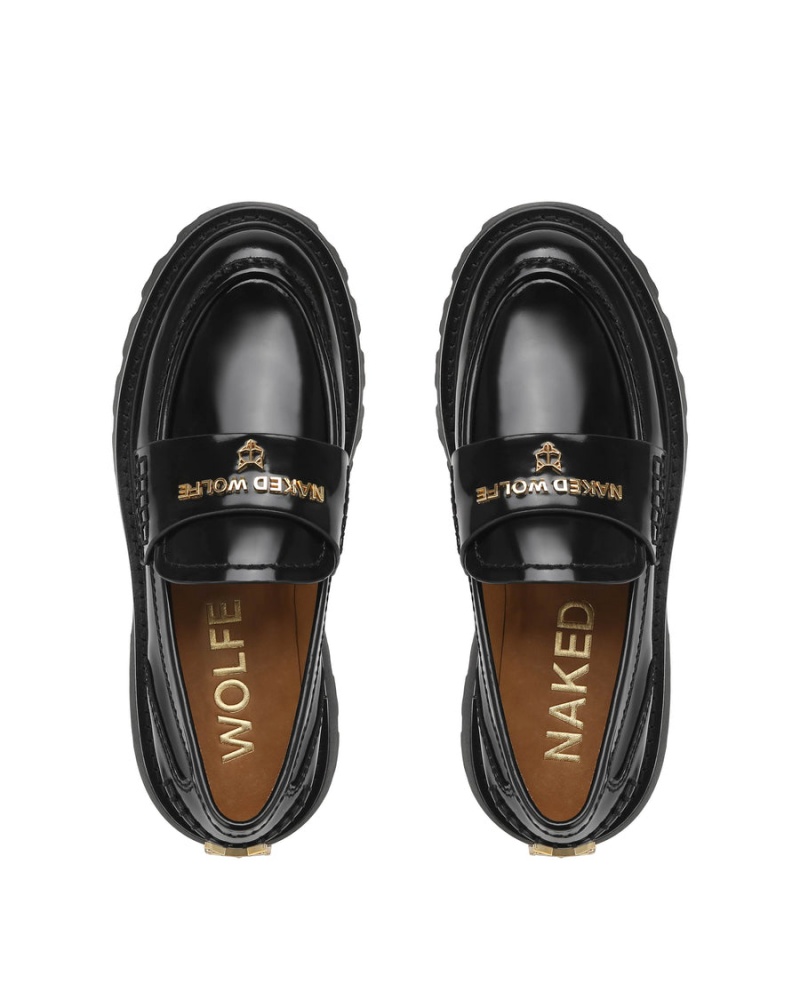 Black Naked Wolfe Flawed Box Women's Loafers | OVO9728AA