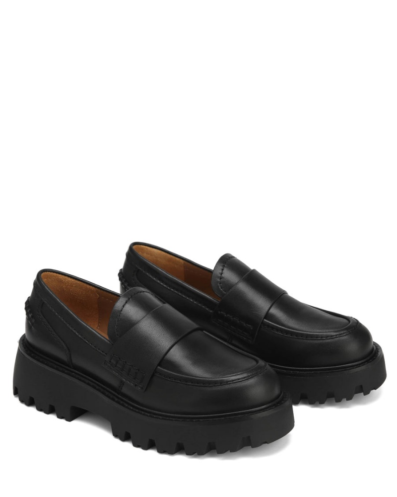 Black Naked Wolfe Flawless Leather Women's Loafers | RIR7978DK