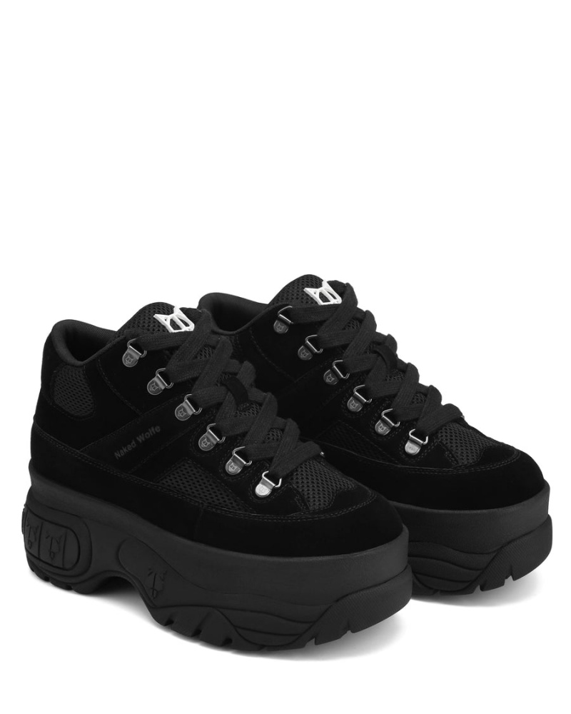 Black Naked Wolfe Slash Kid Suede Women's Sneakers | VLX2119FQ