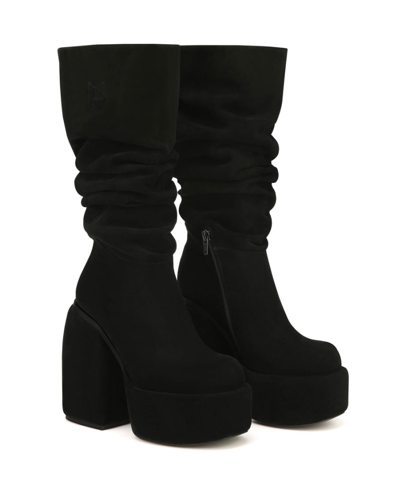 Black Naked Wolfe Space Kid Suede Women's Boots | SLB1841NJ