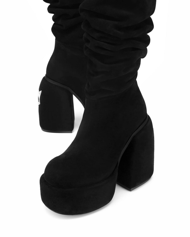 Black Naked Wolfe Space Kid Suede Women's Boots | SLB1841NJ