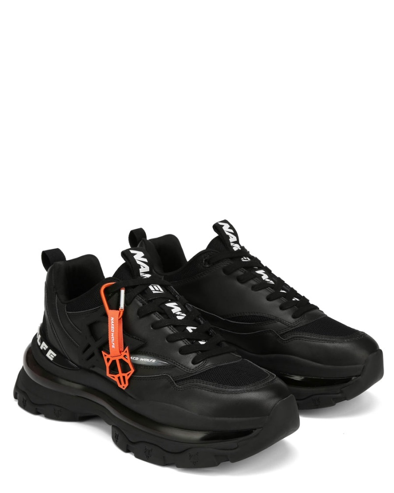 Black Naked Wolfe Spring Men's Sneakers | QON1448VO