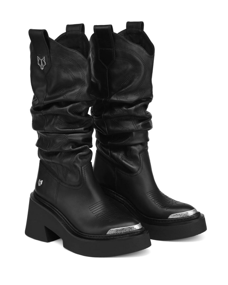 Black Naked Wolfe Stable Women's Boots | EJG8679BA