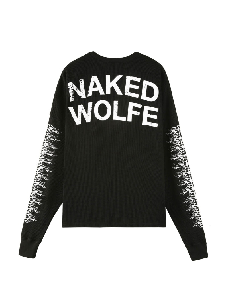 Black Naked Wolfe Thermal Men's Sweatshirts | WHP9293YK