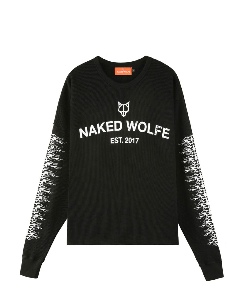 Black Naked Wolfe Thermal Men\'s Sweatshirts | WHP9293YK