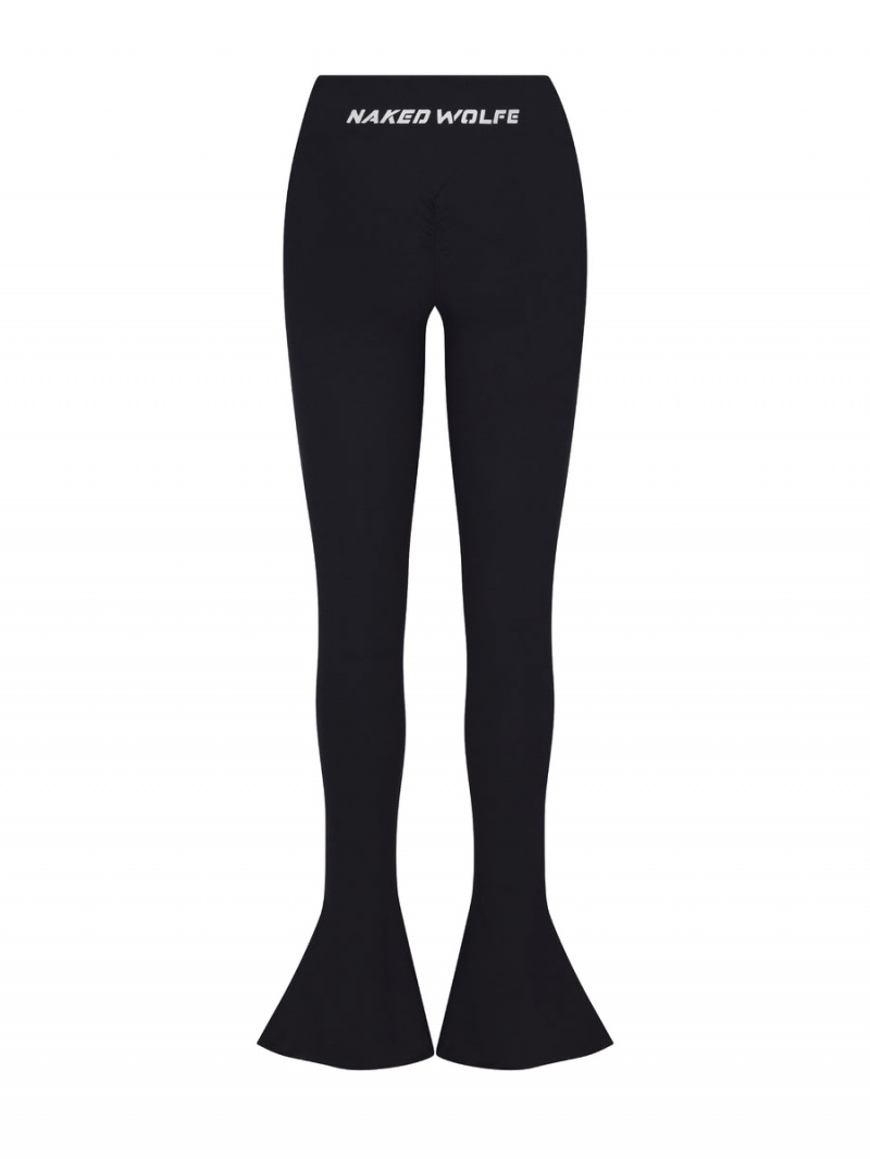 Black Naked Wolfe Ultra Flared Women's Leggings | XQS5843QU