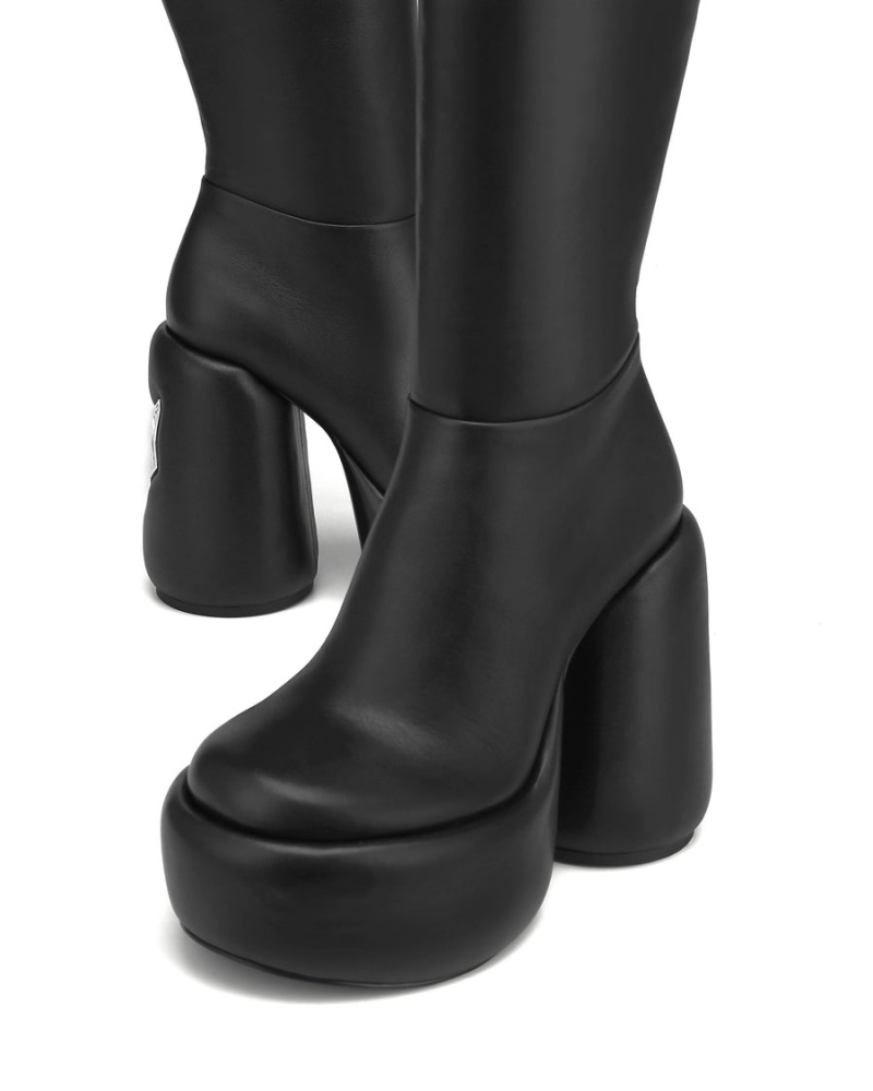 Black Naked Wolfe Wanted Leather Women's Boots | REQ1835FE