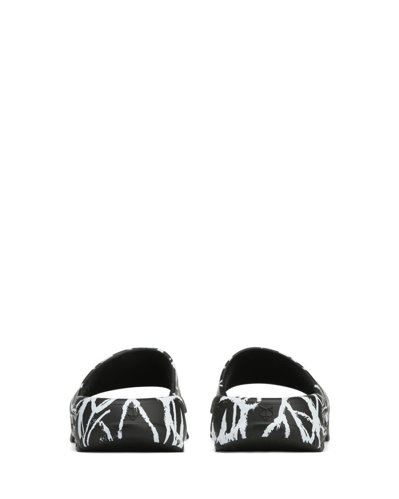 Black White Naked Wolfe Tommy Men's Slides | QLS6332IF