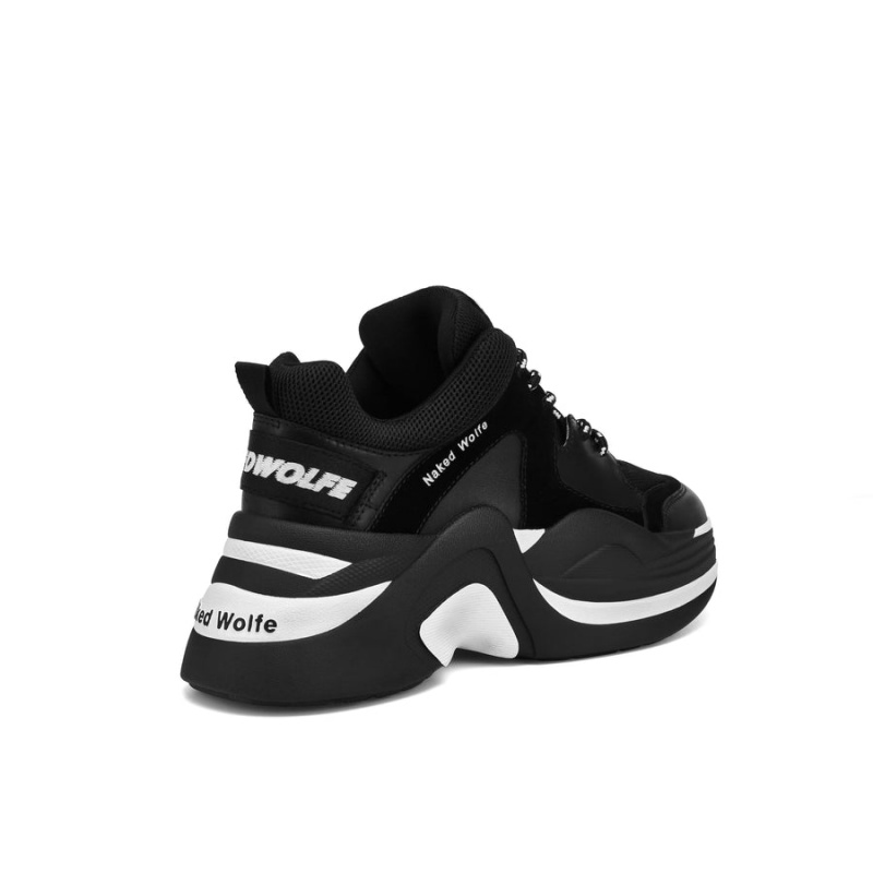 Black White Naked Wolfe Track Women's Sneakers | BSH8725HU