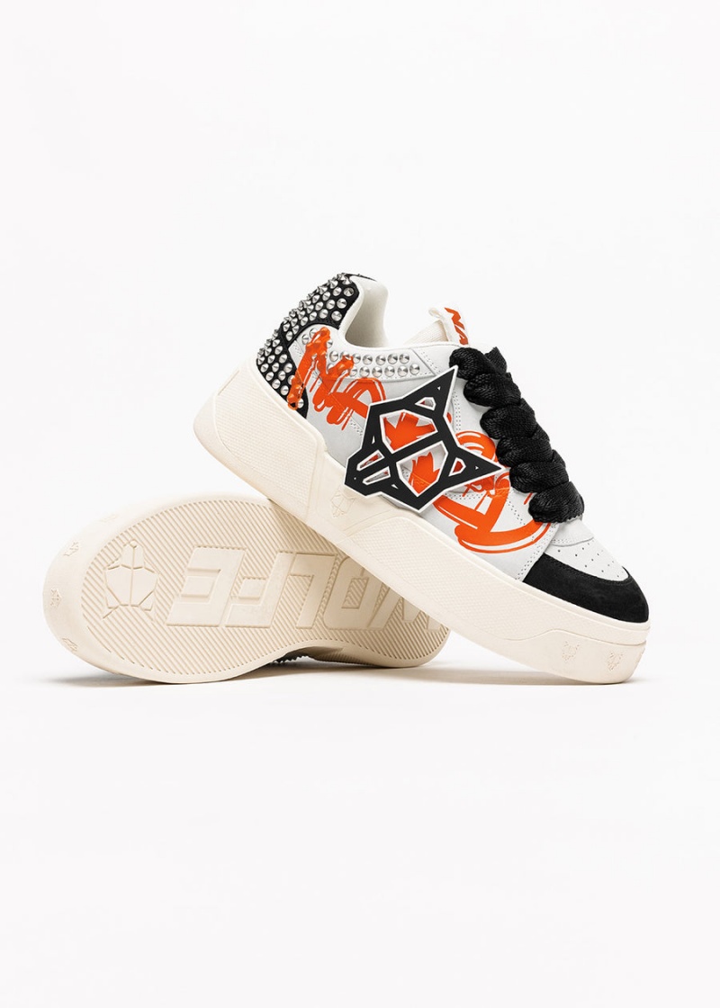 Black White Orange Naked Wolfe Kosa Men's Sneakers | LUB2064LF