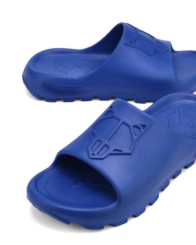 Blue Naked Wolfe Tommy Men's Slides | YWI4422HT