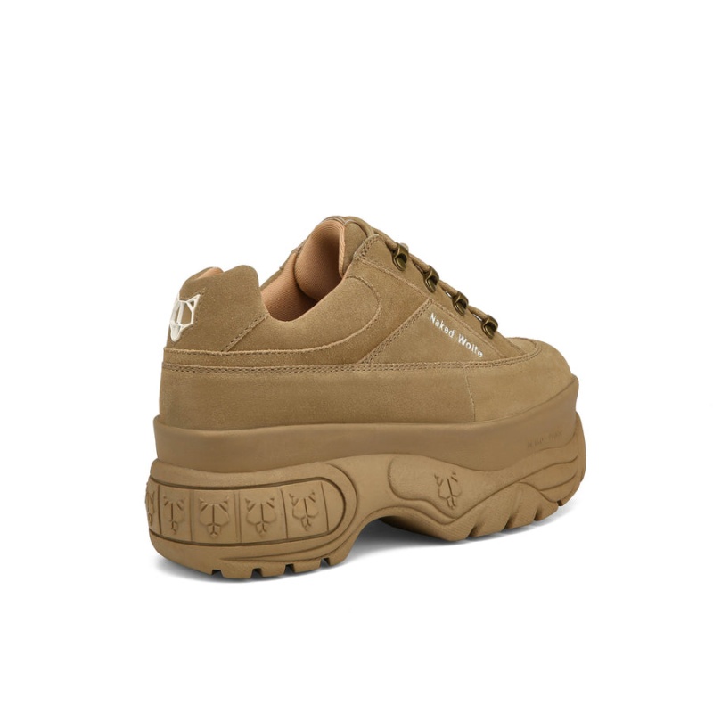 Brown Grey Naked Wolfe Sporty Suede Women's Sneakers | IFC5421CC